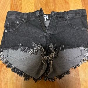 Cheeky black denim shorts